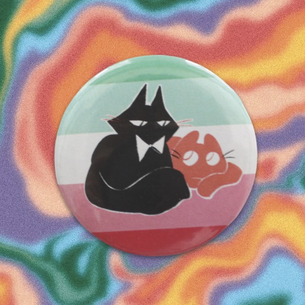 Two cats pin (different colors)