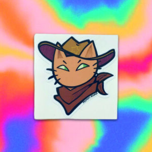 Cowboy cat sticker (different colors)