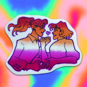 Lesbian kiss sticker