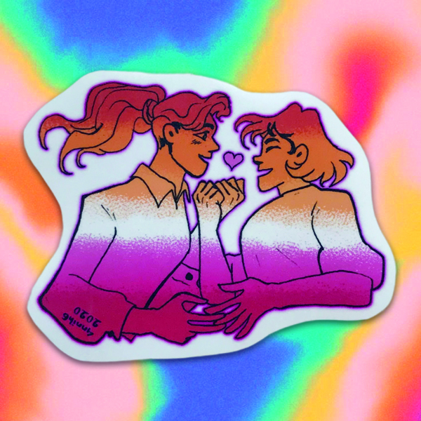 Lesbian kiss sticker