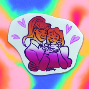 Lesbian hug sticker